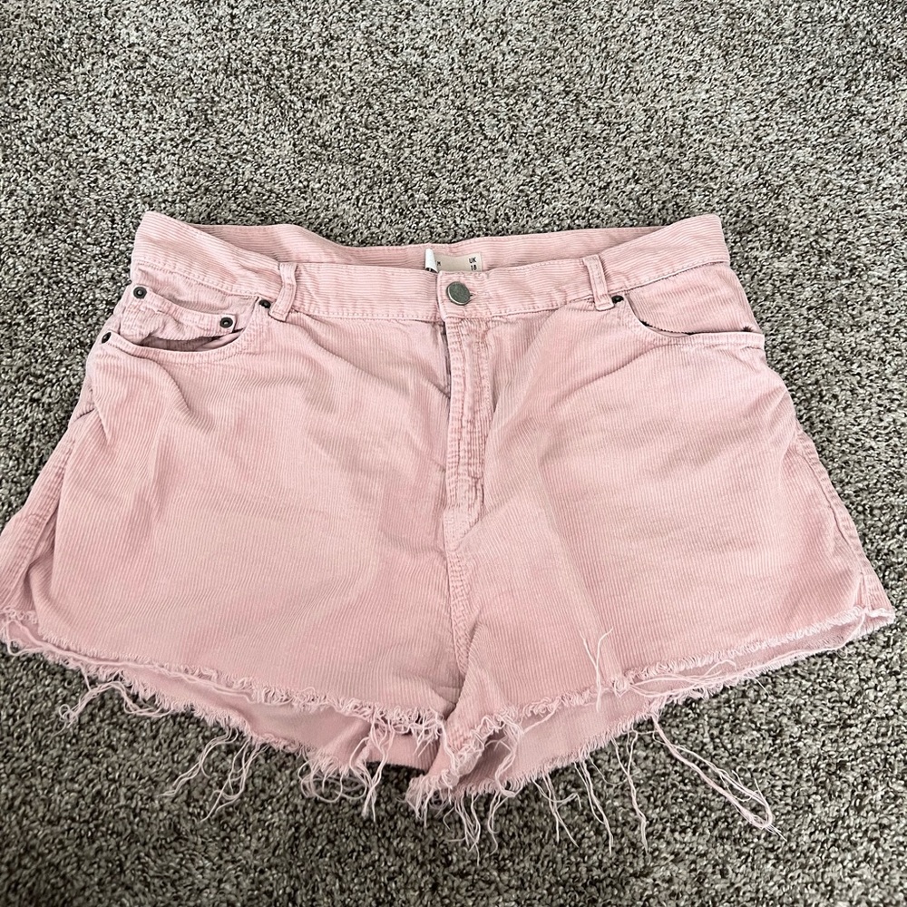 Bubblegum pink corduroy shorts